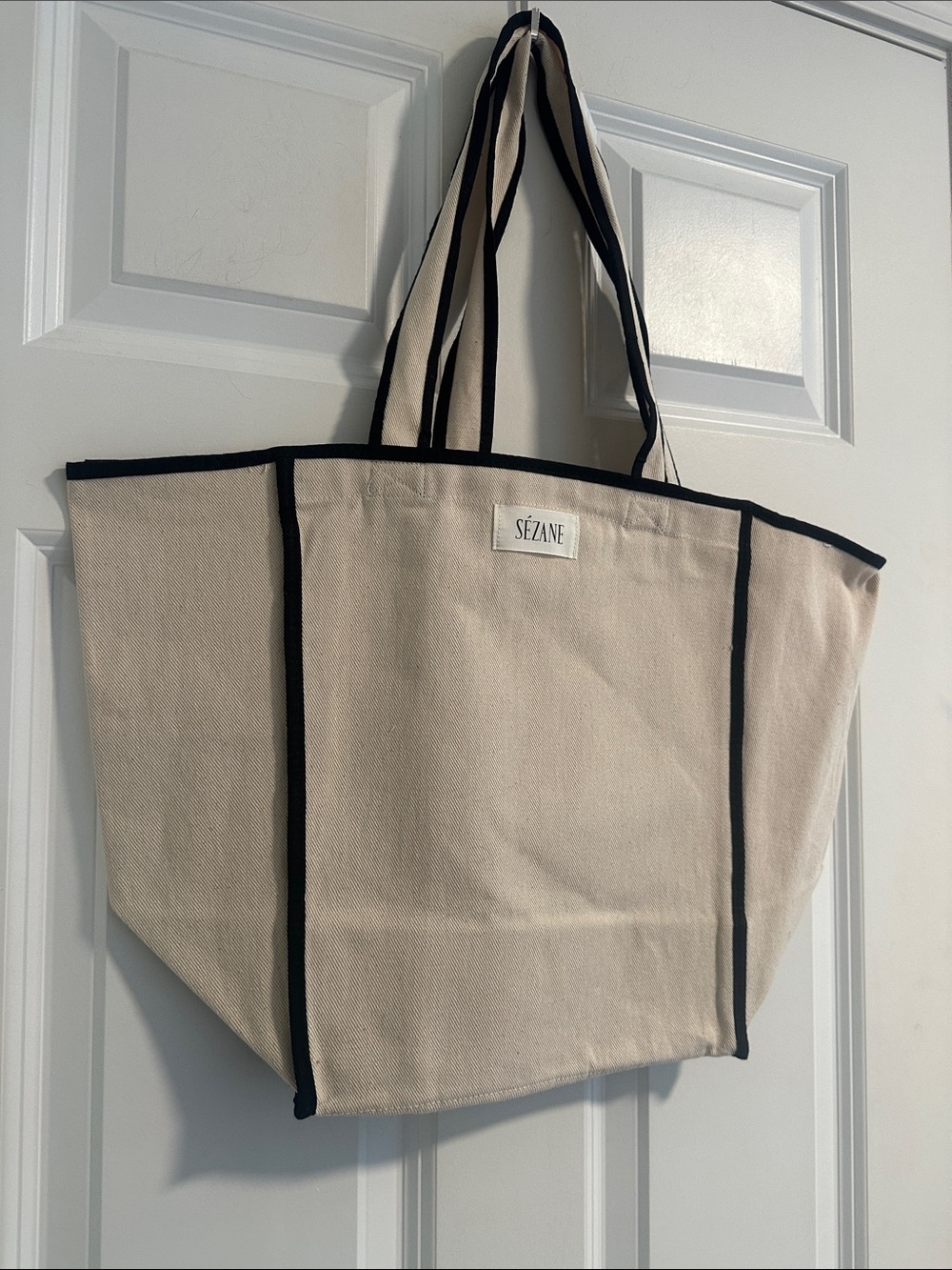 NWT Sézane Canvas Piped Tote Bag - Picture 4 of 7